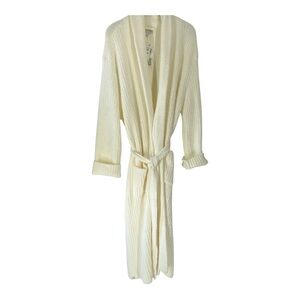Barefoot Dreams CozyChic Ribbed Robe Pearl NWT Size 3 L/XL Plush $168